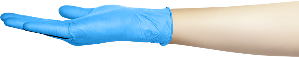 Нитриловые одноразовые перчатки голубые
